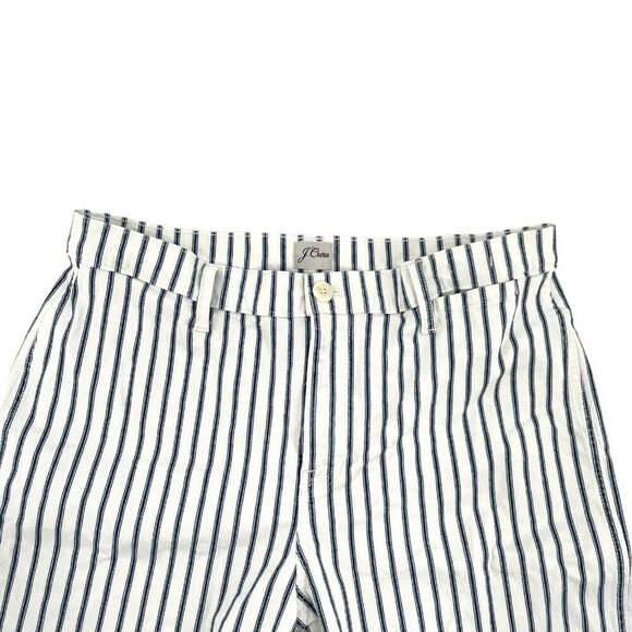 J. Crew High-Rise Slim Wide-Leg Cropped Jean Nautical Stripe size 32 Petite - Picture 2 of 10